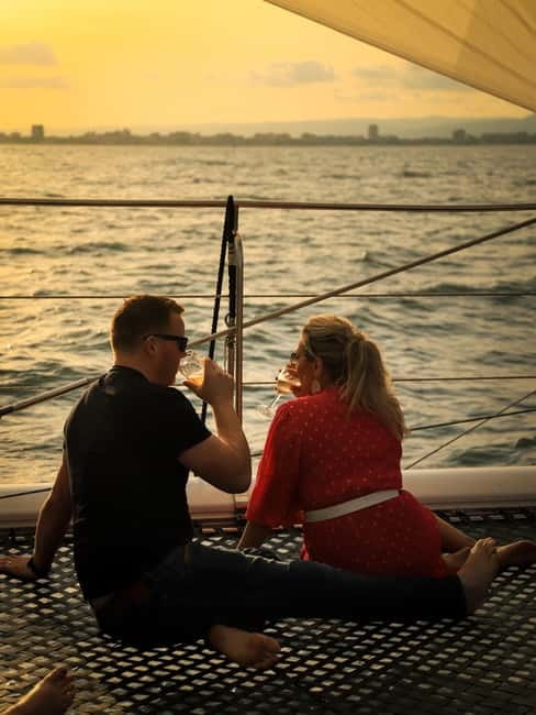 Sunny Beach: Sunset Catamaran Cruise with Dinner & Prosecco - Boarding the catamaran and settling in
