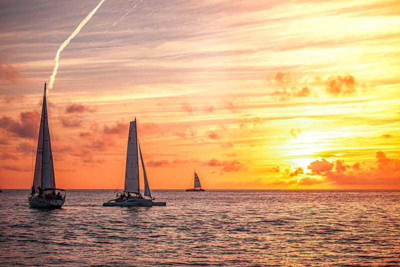 Sunny Beach: Sunset Catamaran Cruise with Dinner & Prosecco - From Sunny Beach to the harbor on a red London bus