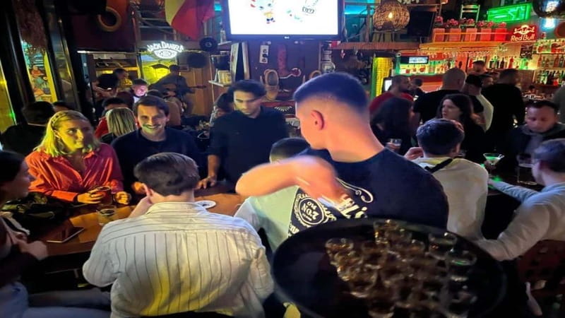 Tirana: Guided Bar Crawl with Welcome Shots - Meeting the group at Skanderbeg Square