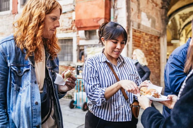 Venice: Food Tasting Tour with Cicchetti Dishes and Wine - Meat, cheese, pasta, and dessert